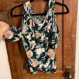 Green floral off the shoulder
